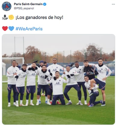 Messi, entre los ganadores del entrenamiento del PSG.