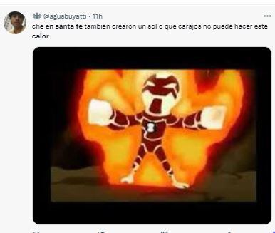 La ola de calor se siente en la provincia de Santa Fe y los santafesinos compartieron su humor en las redes.