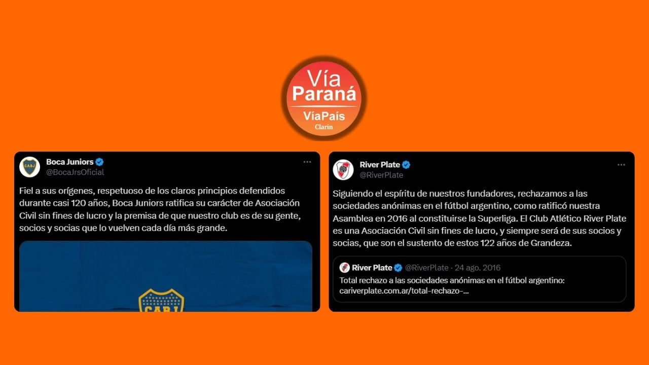 Comunicado de Boca y River en la red social X