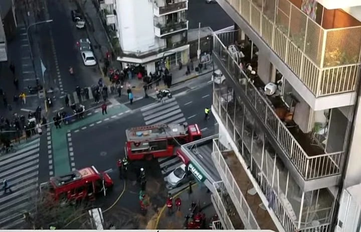 La zona del incendio, el día del hecho. 