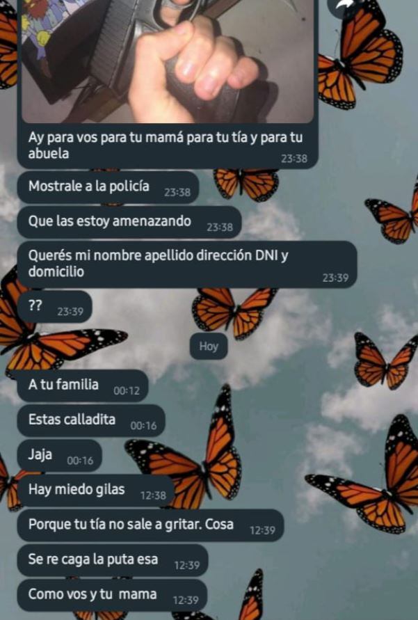 Uno de los chat de las agresoras contra la adolescente de 15 años.