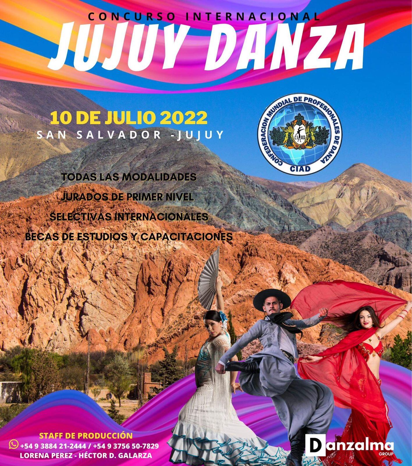 Con el aval de la Confederación Mundial de Profesionales de Danza, el domingo 10 de julio se realizará en esta capital el encuentro "Jujuy Danza 2022".