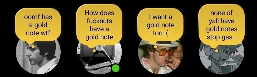 Así se ven las notas "Gold" en Instagram.