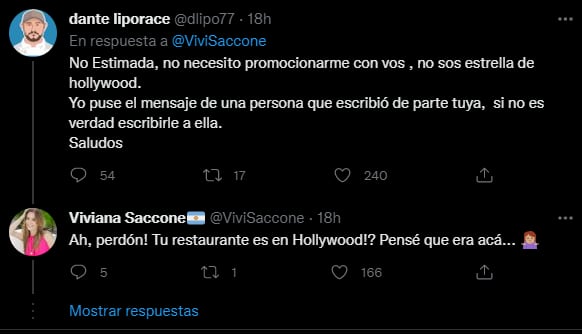 La respuesta de Viviana Saccone a Dante Liporace.