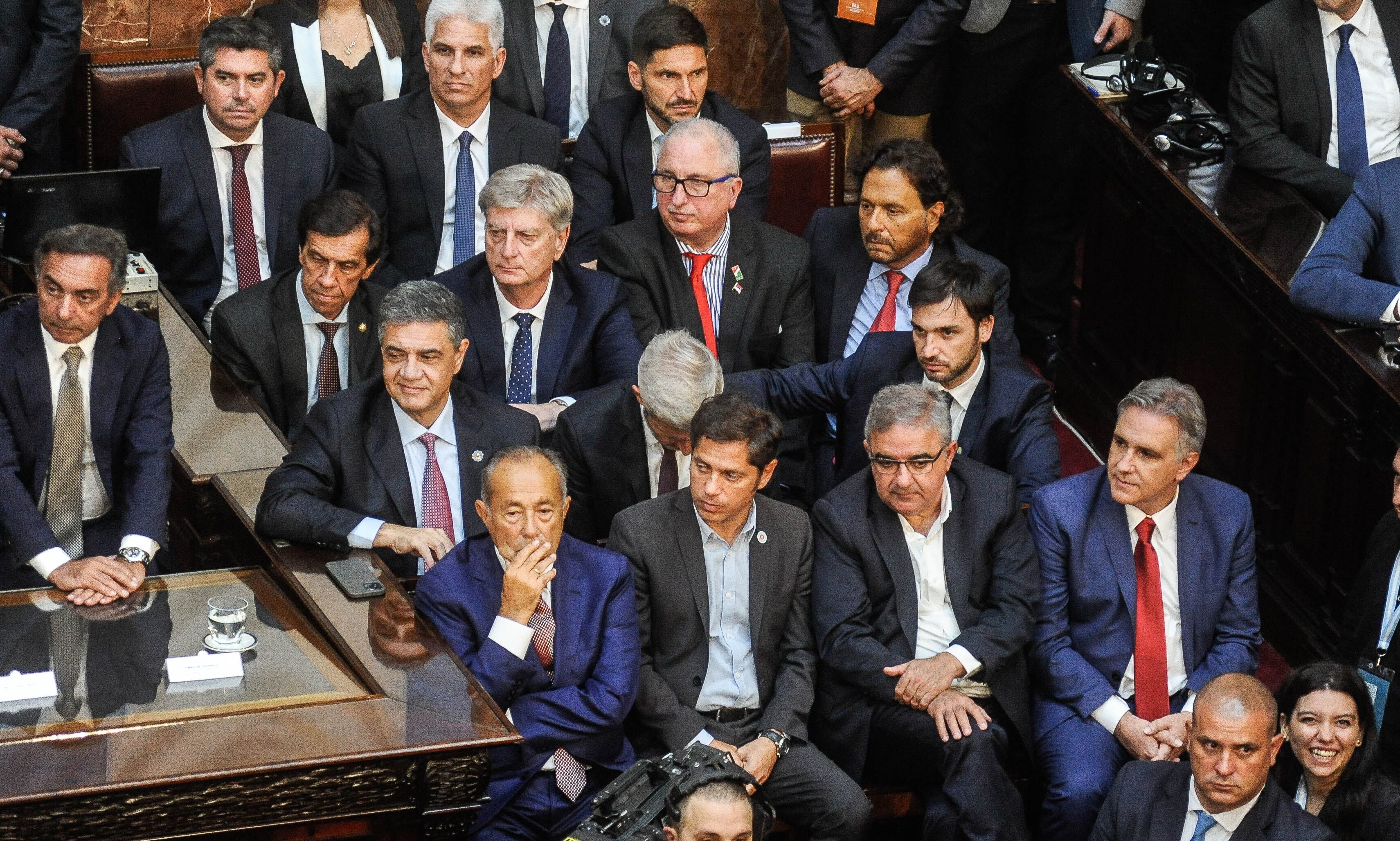 Javier Milei Victoria Villarruell
Apertura legislativa 2024
congeso nacional , Argentina
Gobernadores , Jorge macri , llaryora , pullaro , Axel Kicillof , Nacho torres .
Foto Federico Lopez Claro