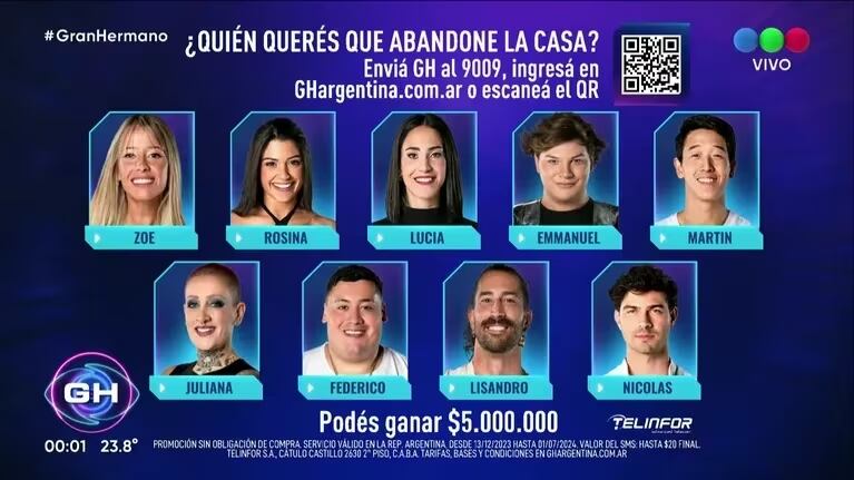 La onceava placa de nominados en Gran Hermano 2024.