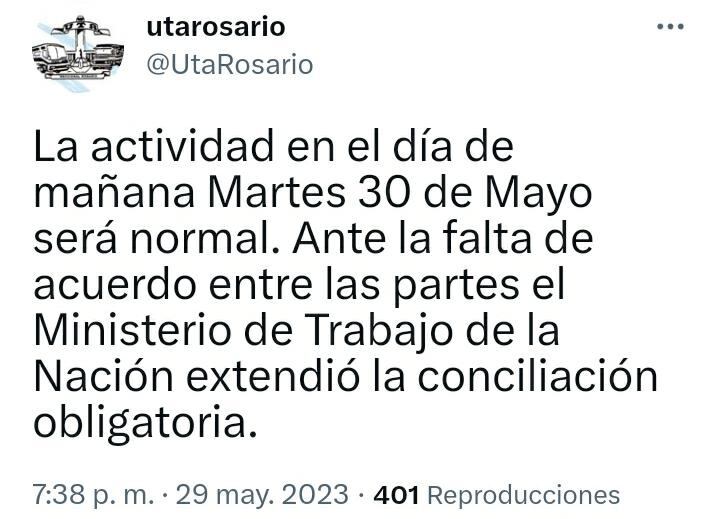 Las autoridades locales de la UTA confirmaron el resultado de la reunión por la noche.