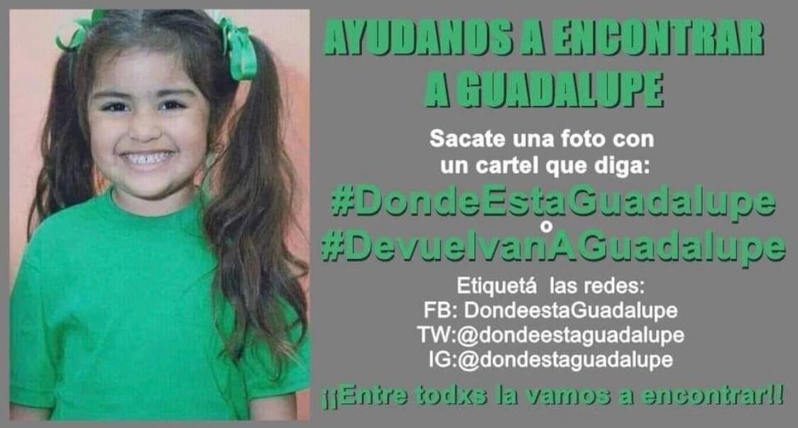 La campaña digital para difundir la foto de la pequeña de 5 años.