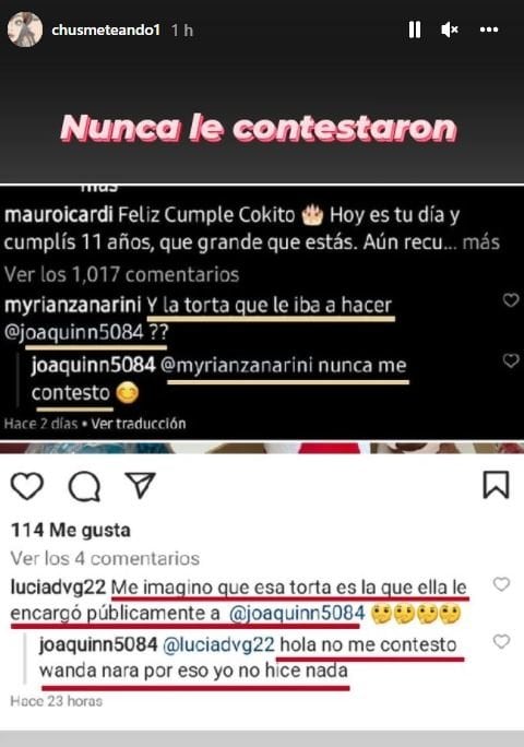 Joaquín Nahuel contó que Wanda Nara no le respondió.