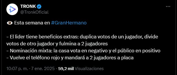 Anunciaron el regreso del teléfono rojo a Gran Hermano