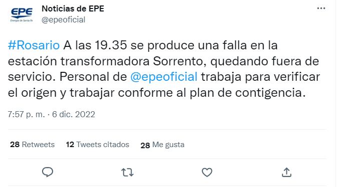 El comunicado de EPE