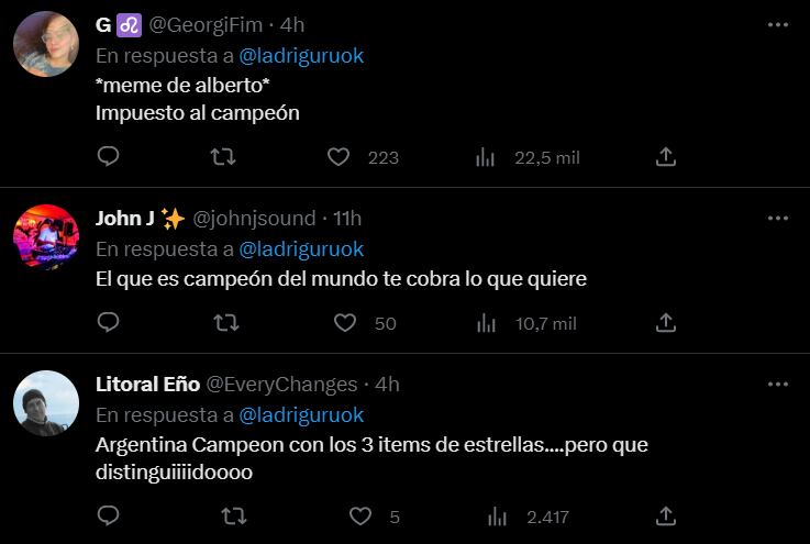 Respuestas al tweet