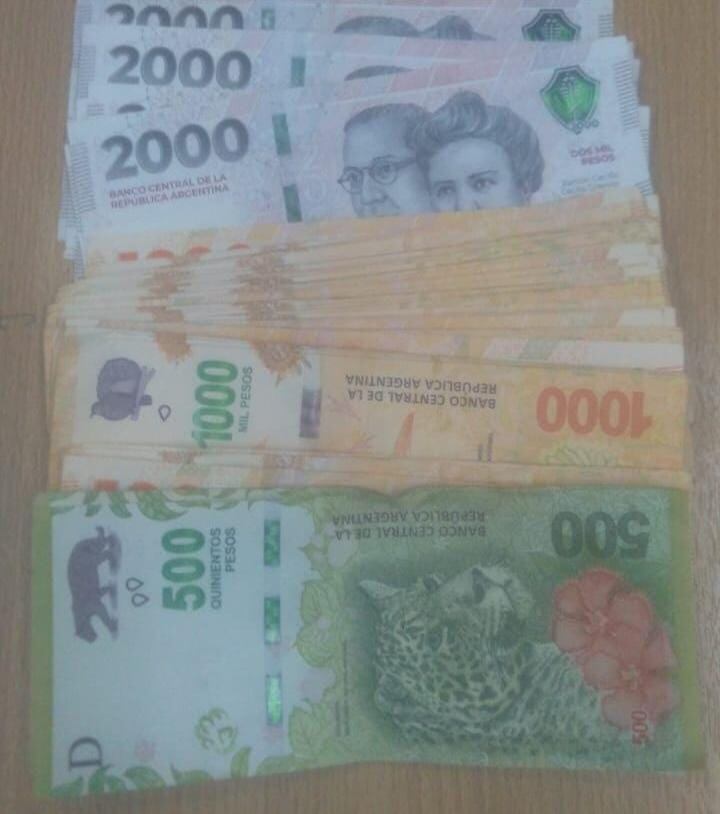 El dinero que se encontró ronda los 90.000 pesos