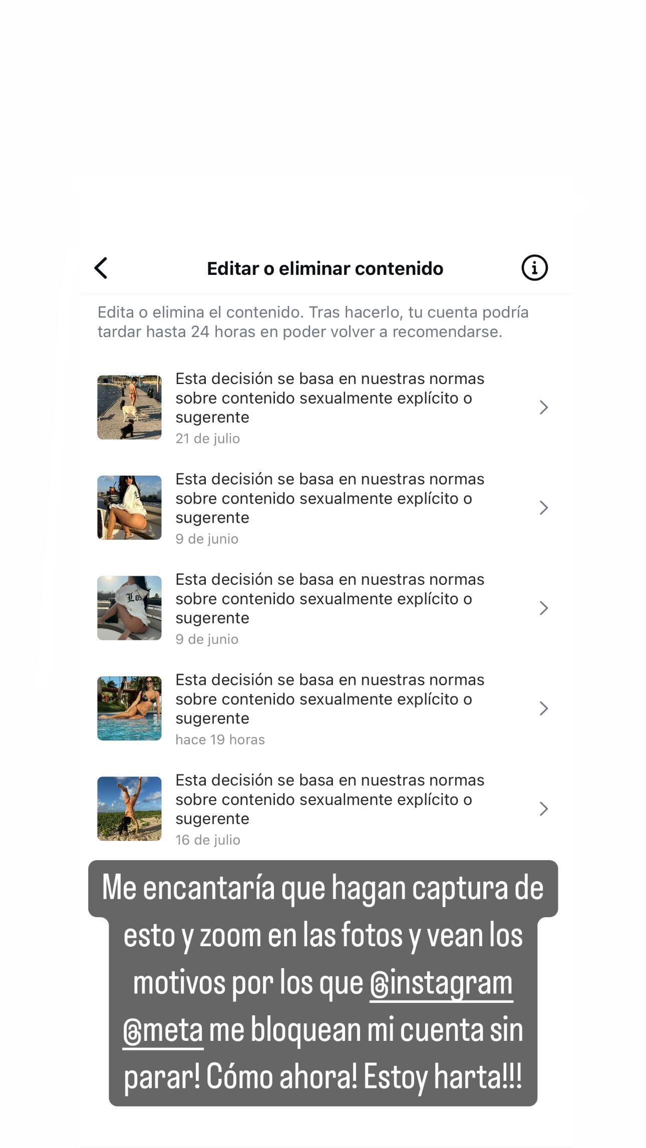 Las fotos y videos infartantes de Silvina Escudero que no pasaron la censura de Instagram