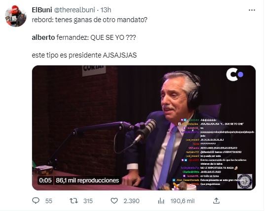 Memes de Alberto Fernández tras su entrevista en El Método Rebord.