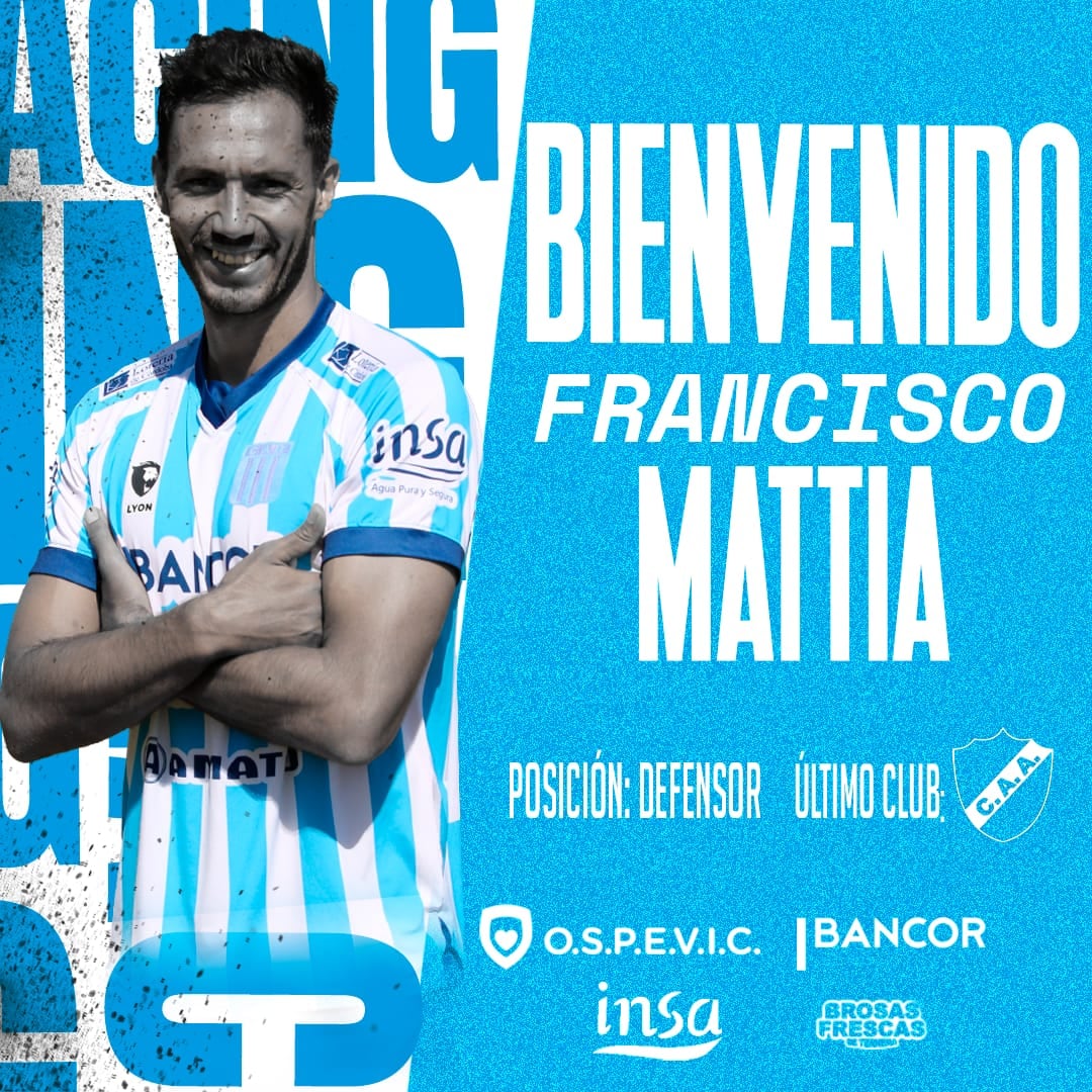 Juan Francisco Mattia es nuevo jugador de Racing.