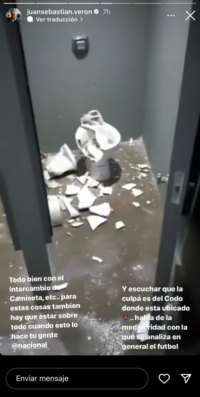 Así quedaron los baños de la cancha de Estudiantes.