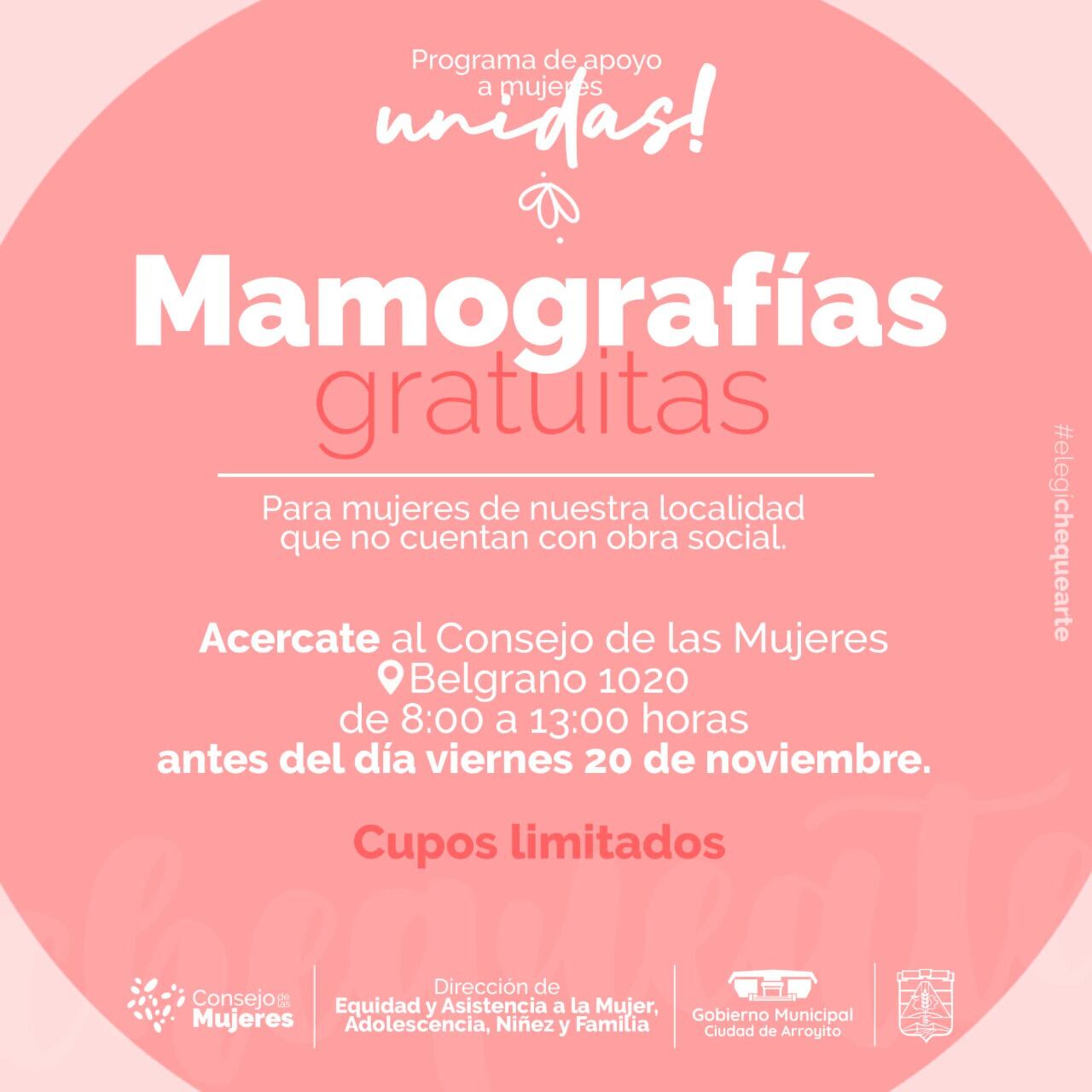 Consejo de las Mujeres realizan Mamografías Gratuitas