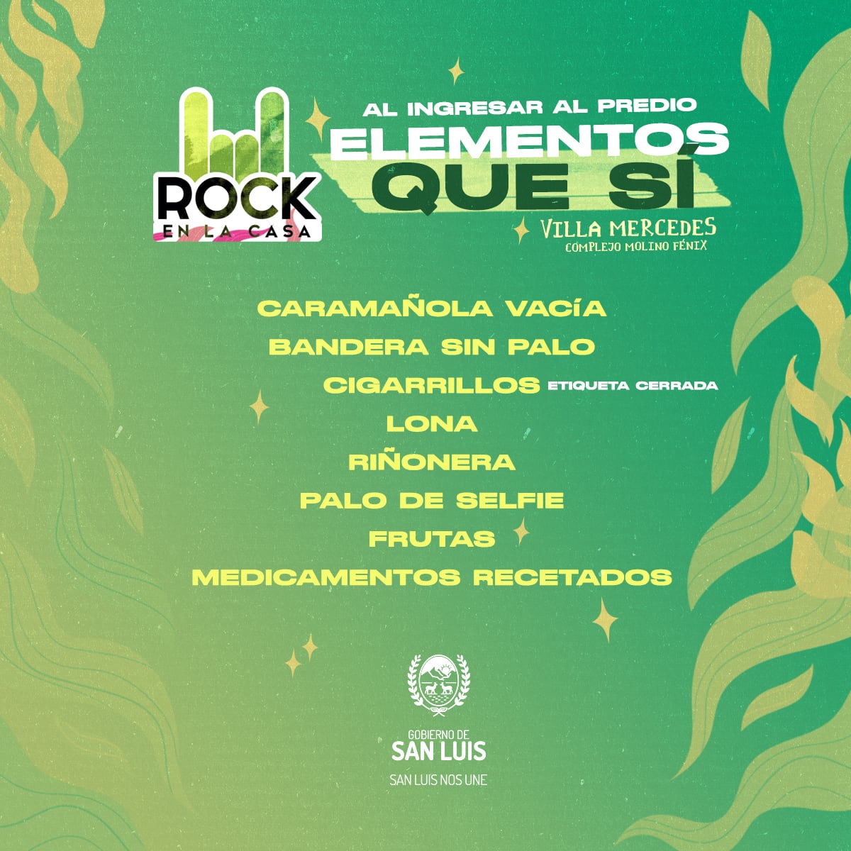 Información útil para el Rock en La Casa 2023 de San Luis.