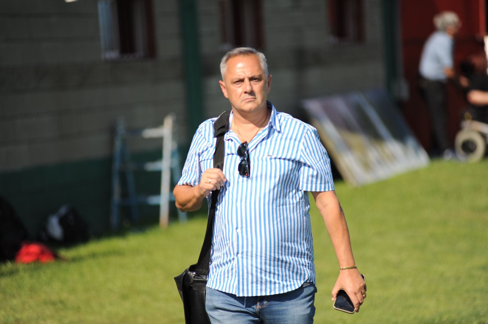 Manuel Pérez, presidente de Racing, antes de la final con Madryn en Buenos Aires. (Federico López Claro)