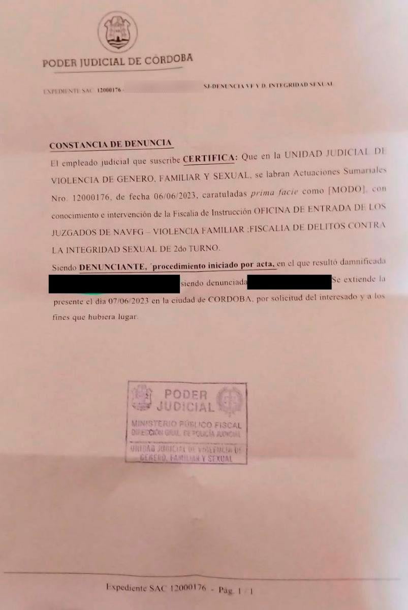 La denuncia de la madre de la niña. (Gentileza El Doce)