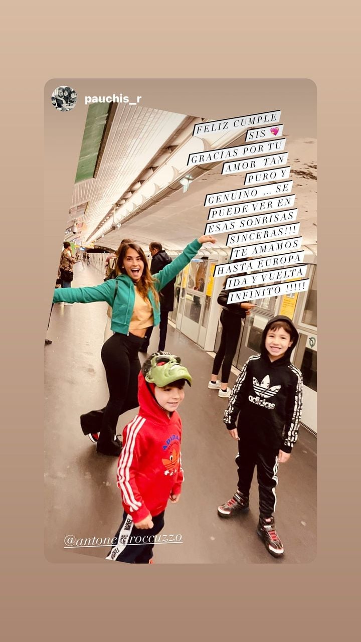 Antonela compartió un saludo de su hermana y una foto de recuerdo con sus sobrinos.