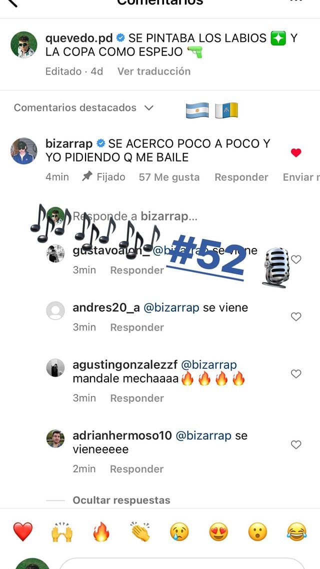 Bizarrap y una parte de la nueva sesión con Quevedo.