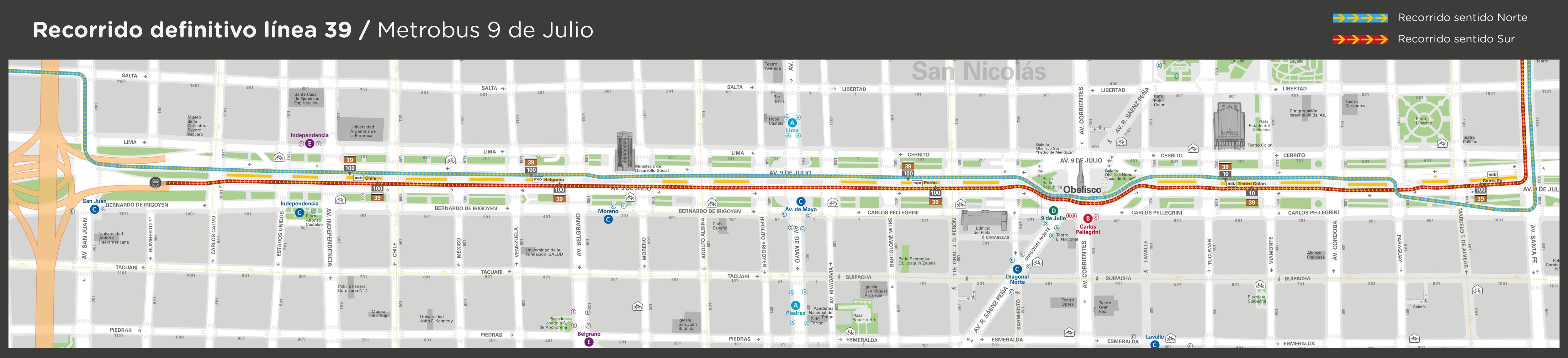 La línea 39 modifica su recorrido e ingresa al Metrobus 9 de julio