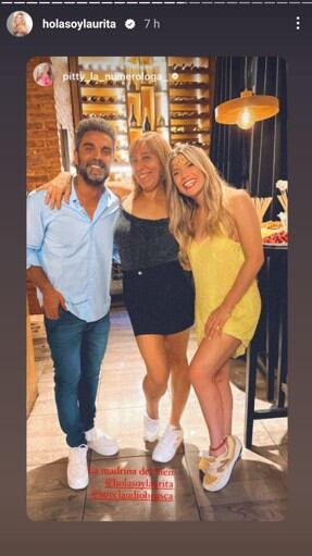 Laurita Fernández festejó junto a su novio y amigos.