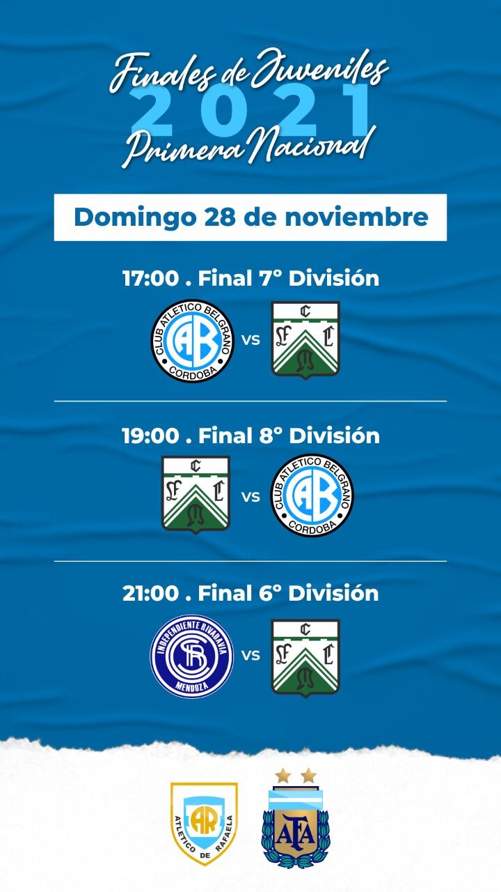 Partidos de las finales de inferiores del domingo