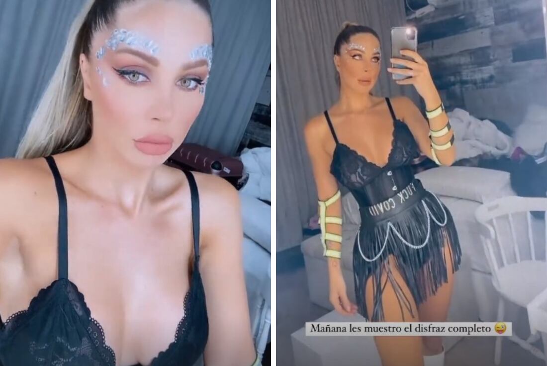 Romina Malaspina compartió fotos en Instagram con su 'disfraz' y jugó al misterio.