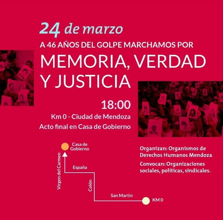 A 46 años del golpe cívico militar organismos de derechos humanos organizan la tradicional marcha.