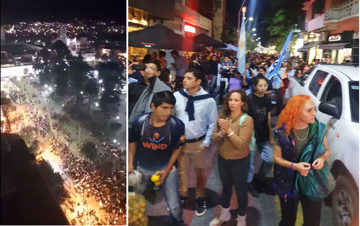 Partiendo desde las sedes sindicales de ADEP y CEDEMS, la marcha atravesó el centro de la ciudad hasta llegar a las puertas de la Casa de Gobierno.