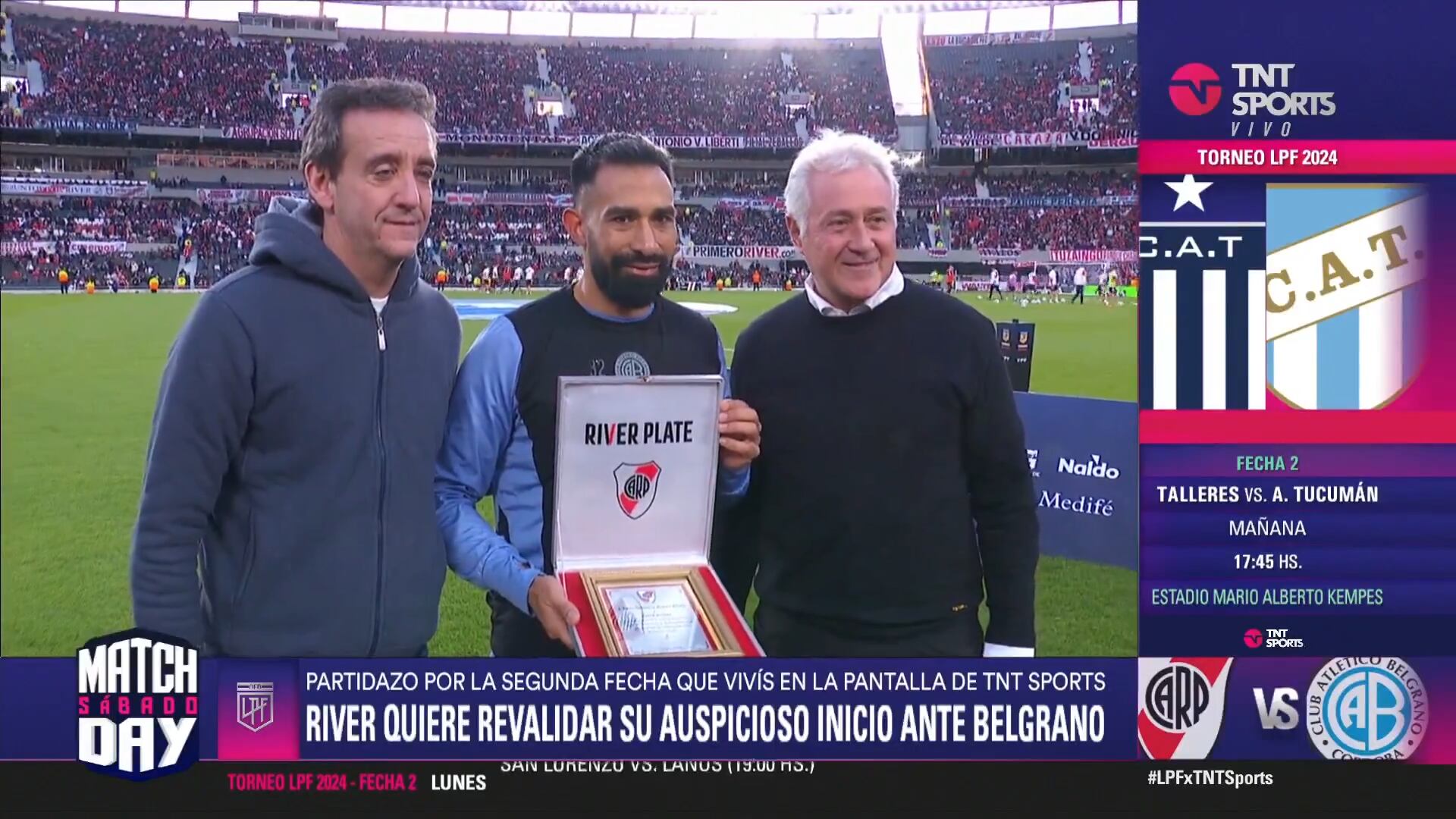 Ariel Rojas y el homenaje de River. (Captura).