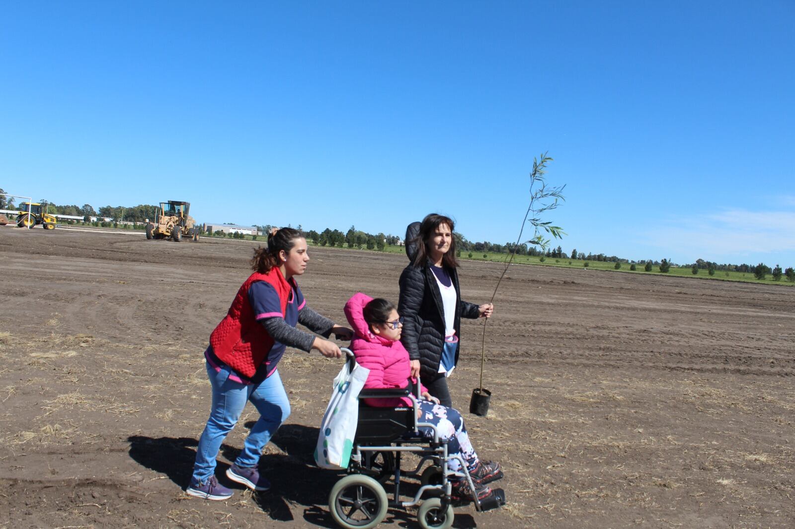 Tres Arroyos: Se realizó la jornada de forestación en el Polo Educativo