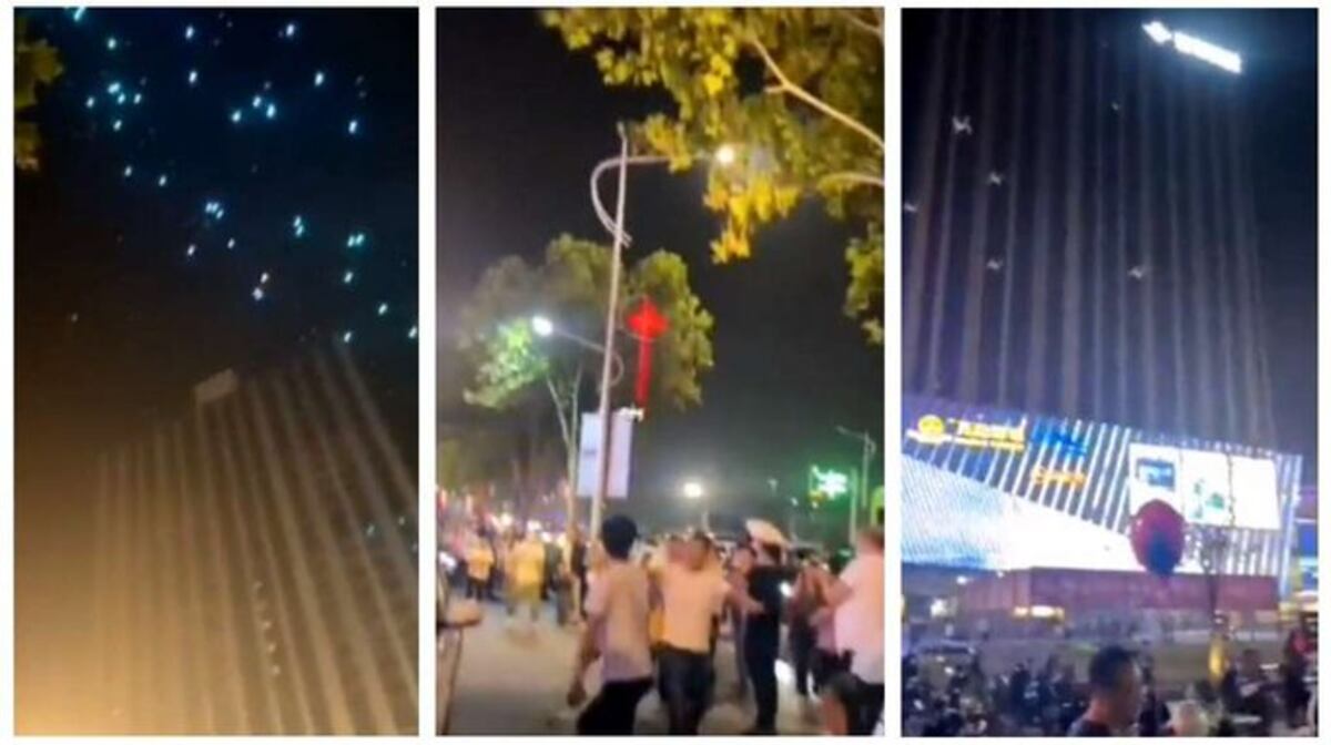 China: cientos de drones fallaron en simultáneo y cayeron sobre una multitud de personas
