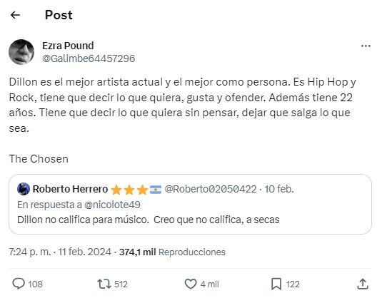 Andrés Calamaro defendió a Dillom tras su polémica frase contra Caputo: “Es el mejor artista actual”