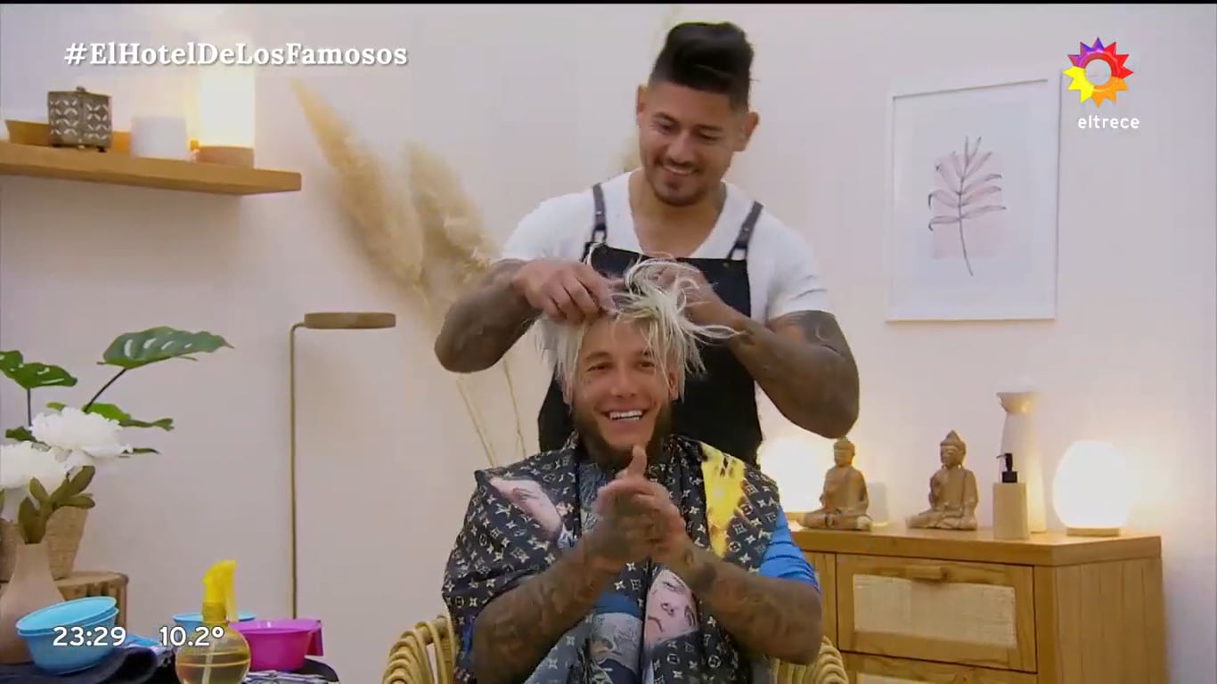 El radical cambio de look de Alex Caniggia en “El Hotel de los Famosos”.