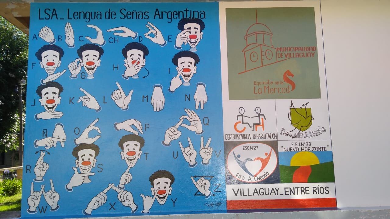 mural con el alfabeto de señas Villaguay