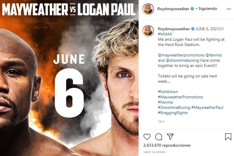 Fecha confirmada para Floyd Mayweather vs Logan Paul.