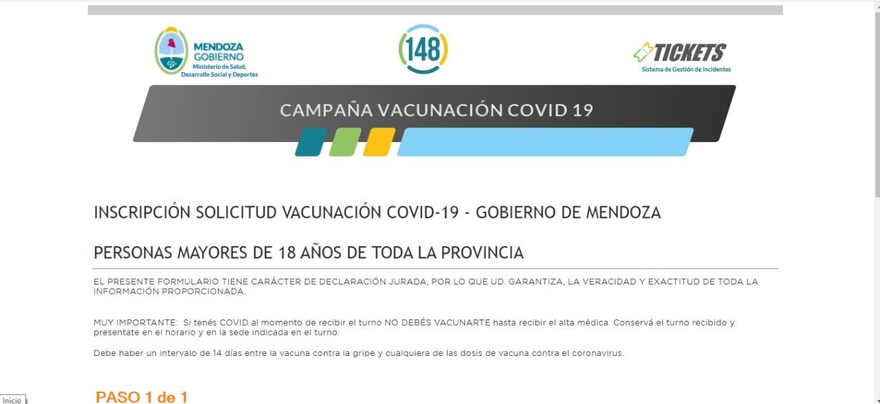 El gobierno de Mendoza habilitó la inscripción de mayores de 18.