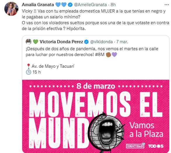 Amalia Granata cuestionó a Vicky Donda