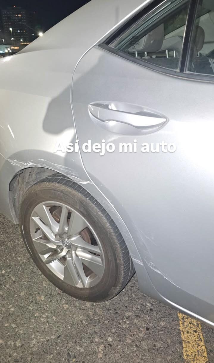 Así habría quedado el auto que chocó el jugador de Independiente.