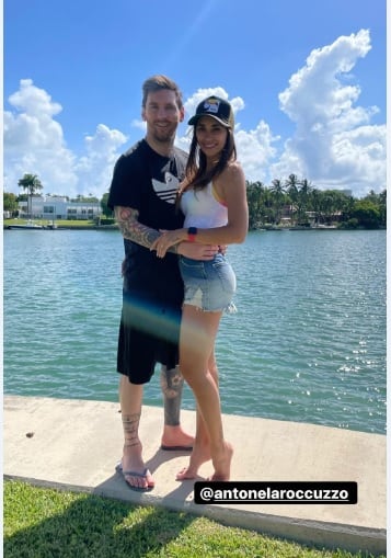 Antonela Roccuzzo y Lionel Messi en Miami