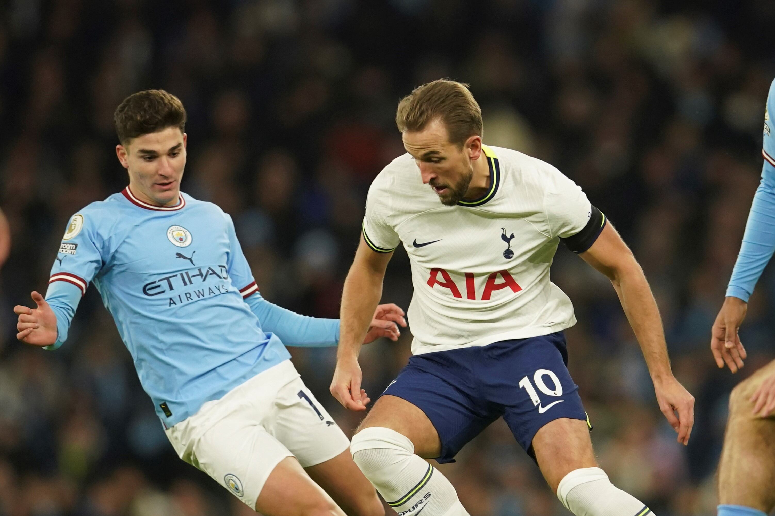 El delantero cordobés anotó en la remontada del Manchester City ante el Tottenham. (AP)