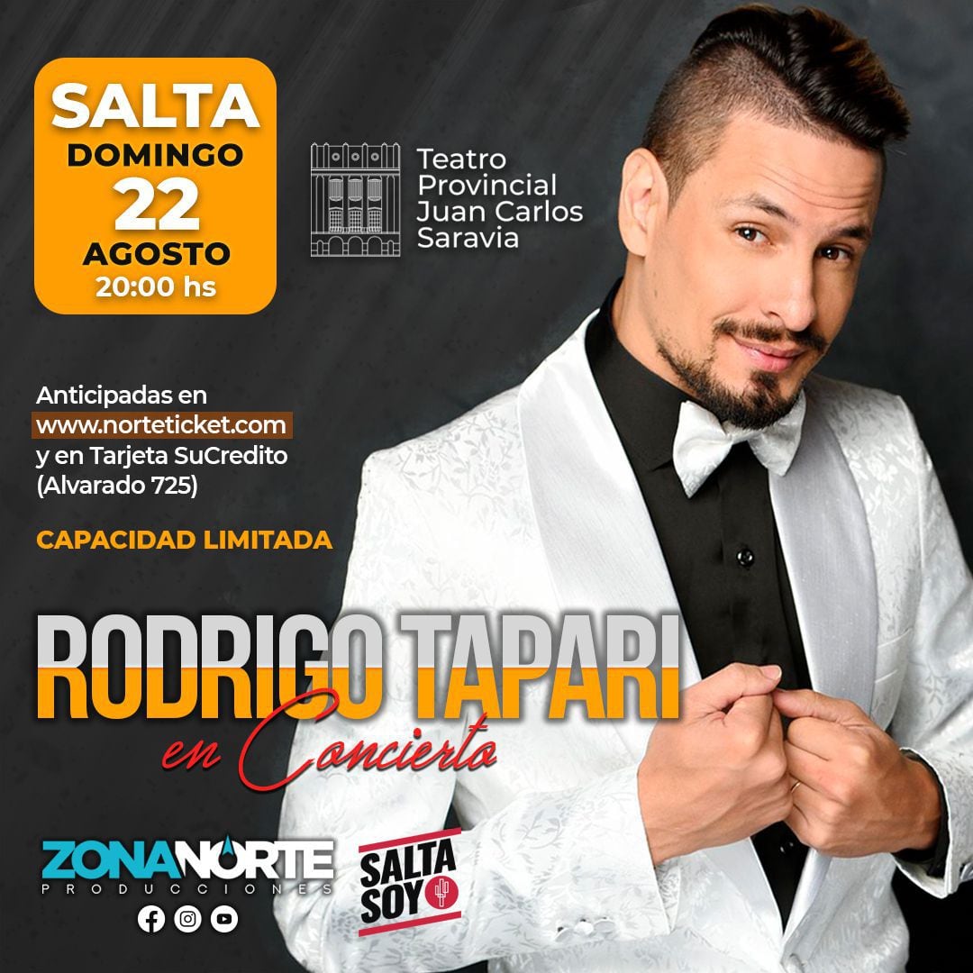 El artista tropical se presenta el 22 de agosto en el Teatro Provincial.