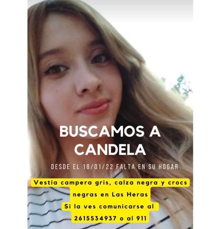 Candela Coria vestía campera gris, calzas negras y crocs, la última vez que se la vio.