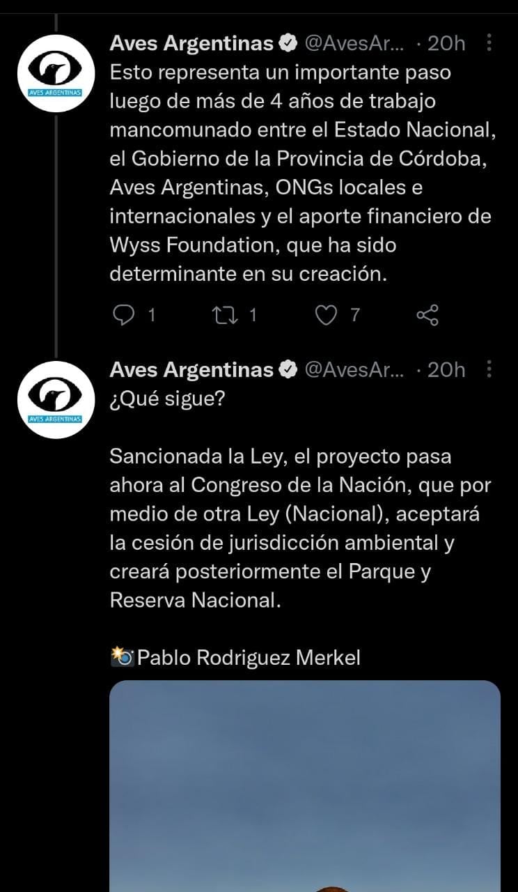 Aves Argentinas en Twitter.