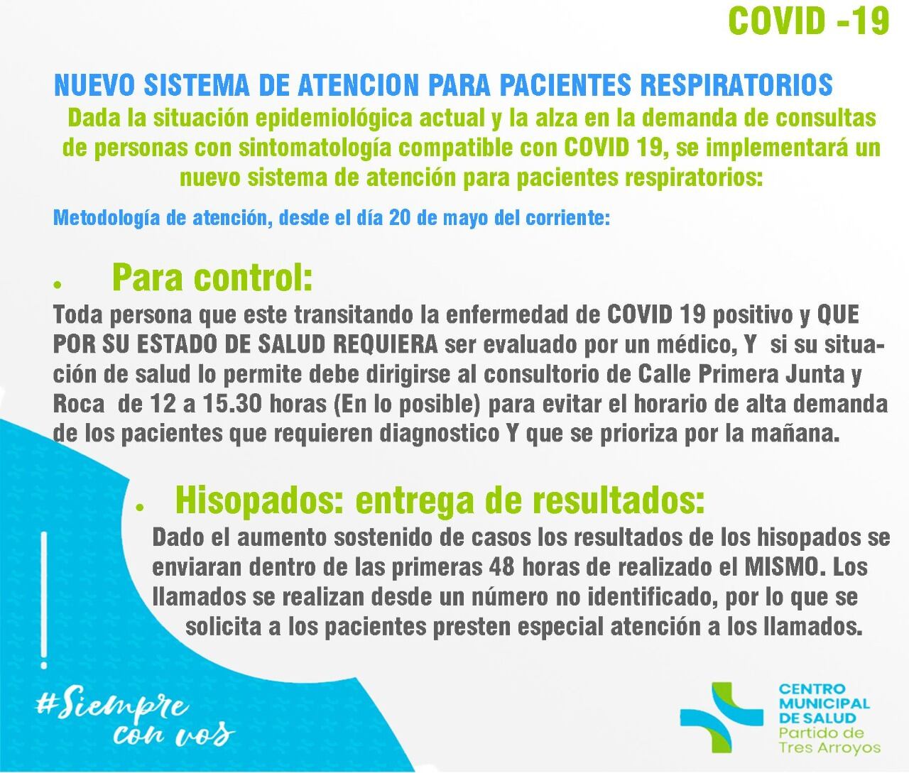 Atención COVID, Hospital Pirovano Tres Arroyos