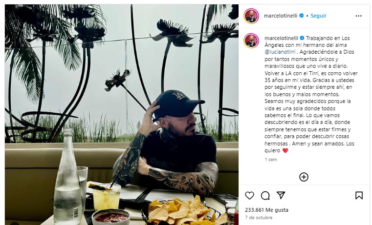 Las vacaciones de Marcelo Tinelli sin su novia.